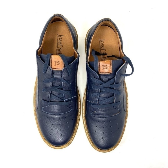 Josef Seibel Quentin 03 ocean Combi leather oxford sneakers - Picture 4 of 8